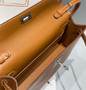 Hermes Kelly Bag Brown Epsom Leather Silver Hardware - Default Title - View 9