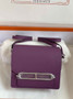 Hermès Mini Roulis Bag Purple Evercolor Silver Hardware H50338 - Default Title - View 1