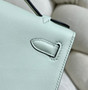Hermes Kelly Bag 22 Light Green Swift Leather Silver Hardware - Default Title - View 9