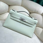 Hermes Kelly Bag 22 Light Green Swift Leather Silver Hardware - Default Title - View 1