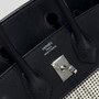 Hermès Birkin Bag 25cm Silver Hardware Black Swift Leather Canvas - Default Title - View 4