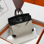 Hermès Birkin Bag 25cm Silver Hardware Black Swift Leather Canvas - Default Title - View 1