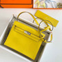 Hermès Kelly Danse II lemon yellow Evercolor leather with silver - Default Title - View 2