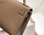 Hermes Kelly Mini II Bag Dark Gray Epsom with Gold Hardware 19 - Default Title - View 7