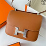 Hermes Constance Bag 19 Brown Epsom Leather Silver H0839337 - Default Title - View 1