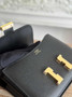 Hermes Constance Epsom Leather 19cm Black Gold H082243 - Default Title - View 7