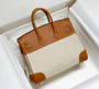 Hermès Birkin Bag 25cm Tan Swift Leather Canvas Gold Hardware - Default Title - View 3