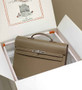 Hermès Kelly Messenger Bag Togo leather Silver hardware 38cm Gray - Default Title - View 2