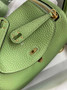 Hermes Lindy Mini Bag Green Togo Leather Gold Hardware H8630 - Default Title - View 6