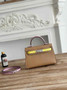 Hermes Kelly Bag 19 Apricot Epsom Leather Silver H82312 - Default Title - View 1