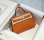 Hermes Kelly Mini II Bag 19 Gold Hardware with Epsom Orange - Default Title - View 6