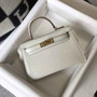 Hermes Kelly Mini II Bag 19 white Crocodile Leather with Gold Hardware - Default Title - View 5