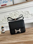 Hermes Constance Epsom Leather 19cm Black Silver H082242 - Default Title - View 1