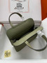 Hermes Halzan 25 Bag Green Togo Leather Silver H082169 - Default Title - View 8