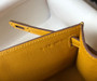 Hermes Kelly Mini II Bag 22 Yellow Crocodile Leather Gold half Handmade - Default Title - View 9