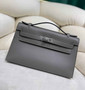 Hermes Kelly Bag 22 Dark Gray Swift Leather Silver Hardware - Default Title - View 1