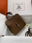 Hermes Halzan 25 Bag Tan Togo Leather Silver H082173 - Default Title - View 2