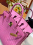 Hermès Birkin Bag 30cm Pink Crocodile Leather Gold Hardware H8889 - Default Title - View 7