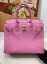 Hermès Birkin Bag 30cm Pink Crocodile Leather Gold Hardware H8889 - Default Title - View 2