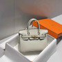 Hermès Birkin Mini Bag 20cm pearl gray leather with shoulder strap - Default Title - View 1