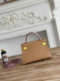 Hermes Kelly Bag 19 Apricot Epsom Leather Gold H82313 - Default Title - View 2