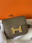 Hermes Constance Slim Wallet Epsom Dark Gray Leather Gold H082094 - Default Title - View 1