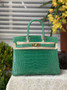 Hermès Birkin Bag 30cm Green Crocodile Leather Gold Hardware H6882 - Default Title - View 1
