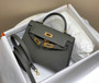 Hermes Kelly Mini II Bag Dark Gray Epsom Leather with Gold Hardware 19 - Default Title - View 1