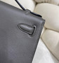 Hermes Kelly Bag 22 Dark Gray Swift Leather Gold Hardware - Default Title - View 9