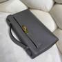 Hermes Kelly Bag 22 Dark Gray Swift Leather Gold Hardware - Default Title - View 2