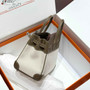 Hermès Birkin Bag 25cm Gray Swift Leather Canvas Silver Hardware - Default Title - View 3