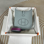 Hermes Evelyne III 17 Light Blue Togo Leather Bag Silver H5627 - Default Title - View 2