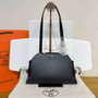 Hermes Tablier sellier Bag Black Swift calfskin and H canvas Silver hardware - Default Title - View 2