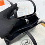 Hermes Tablier sellier Bag Black Swift calfskin and H canvas Silver hardware - Default Title - View 8
