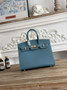 Hermès Birkin 25 Bag Blue Epsom Leather H625654 - gold - View 2