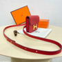 Hermes Constance Slim Wallet Red Epsom Leather Gold H082080 - Default Title - View 2