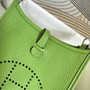 Hermes Evelyne III 17 Green Togo Leather Bag Silver H5601 - Default Title - View 4