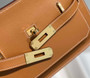 Hermes Jypsiere mini bag Tan Swift Leather Gold H25608 - Default Title - View 9