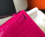 Hermes Kelly Mini II Bag 22 Plum Crocodile Leather Gold half Handmade - Default Title - View 7