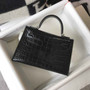 Hermes Kelly Mini II Bag 19 Silver Hardware with Crocodile Leather Black - Default Title - View 2