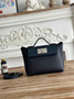 Hermès 24/24 Mini Bag Evercolor Swift Leather Navy Blue Silver - Default Title - View 1