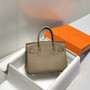 Hermès Birkin Mini Bag 20cm etoupe gray leather with shoulder strap - Default Title - View 3
