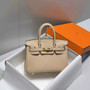 Hermès Birkin Mini Bag 20cm trench gray leather with shoulder strap - Default Title - View 1