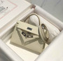 Hermes Kelly Mini II Bag 19 Silver Hardware with Epsom White - Default Title - View 1