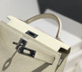 Hermes Kelly Mini II Bag 19 Silver Hardware with Epsom White - Default Title - View 7