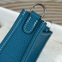 Hermes Evelyne III 17 Togo Dark Blue Leather Bag Silver H5669 - Default Title - View 4