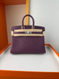 Hermès birkin bag 25cm ostrich leather - brown-gold - View 10