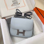 Hermes Constance Bag 19 Light Blue Epsom Leather Silver H0839325 - Default Title - View 1