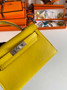 Hermès Kelly II Sellier Mini 2024 Yellow Goatskins Leather Silver - Default Title - View 5