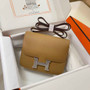 Hermes Constance Bag 19 Tan Epsom Leather Silver H083909 - Default Title - View 1